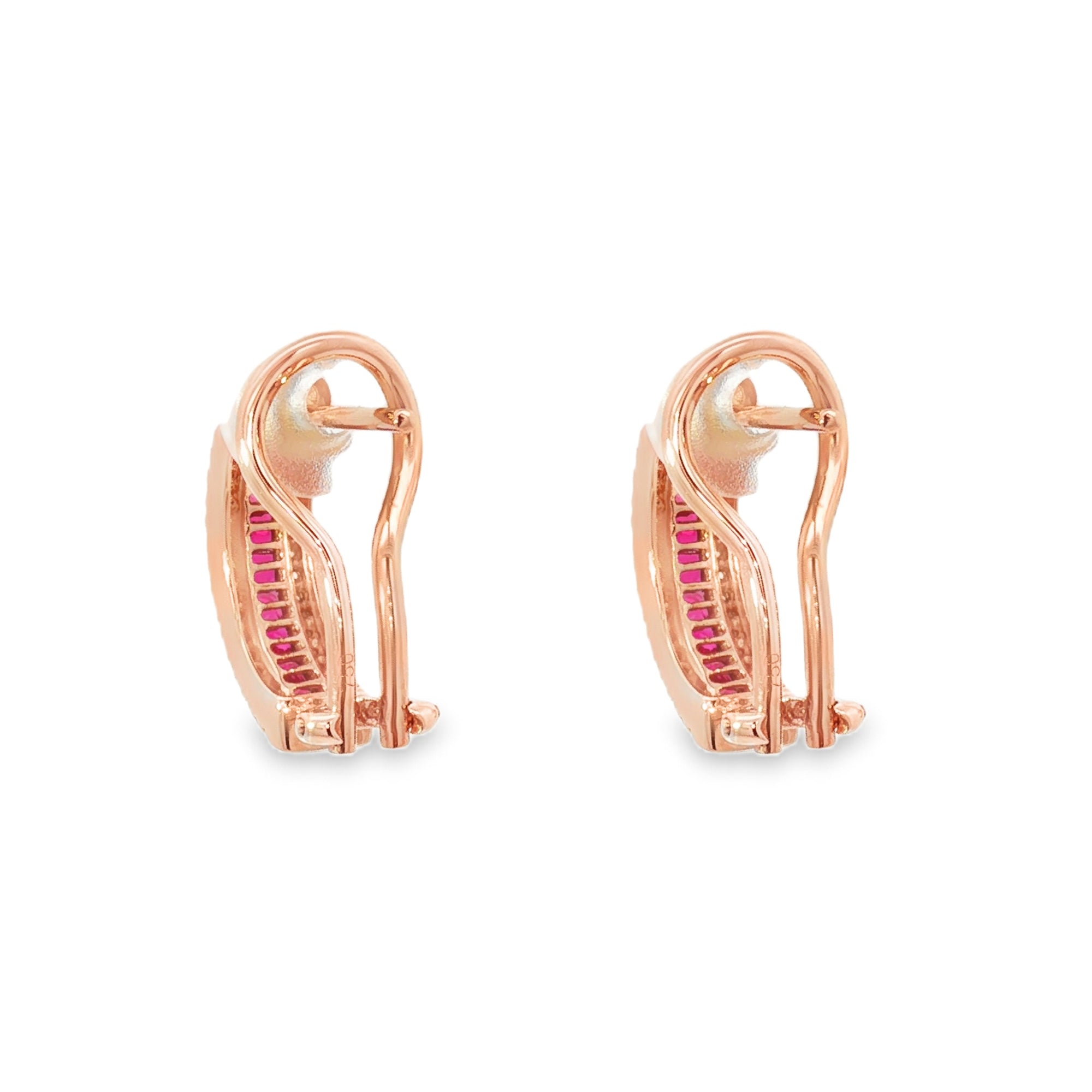 ARETES RUBÍ Y DIAMANTES