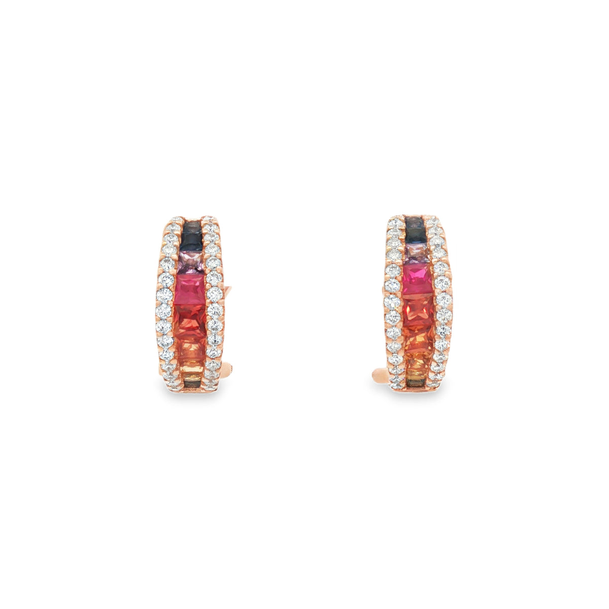 ARETES ZAFIROS, RUBÍES Y DIAMANTES