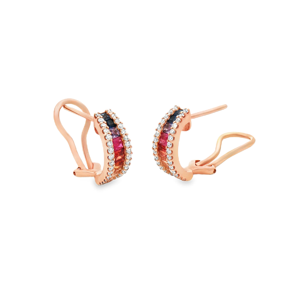 ARETES ZAFIROS, RUBÍES Y DIAMANTES