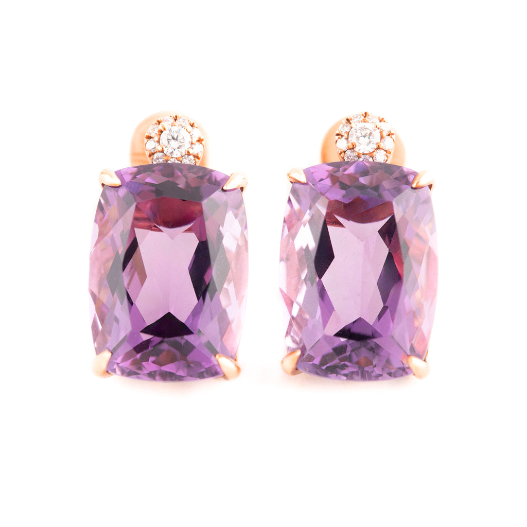 ARETES AMATISTAS CUADRADOS Y DIAMANTES