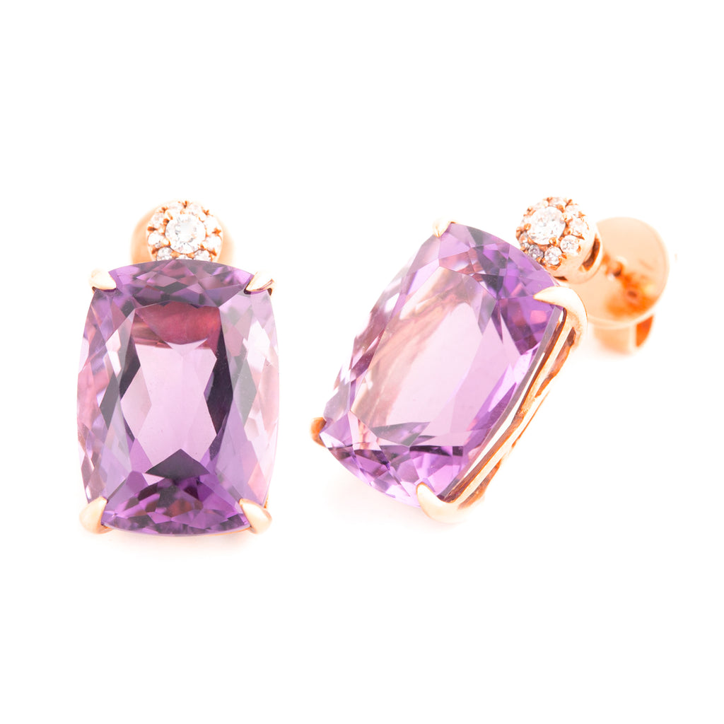 ARETES AMATISTAS CUADRADOS Y DIAMANTES
