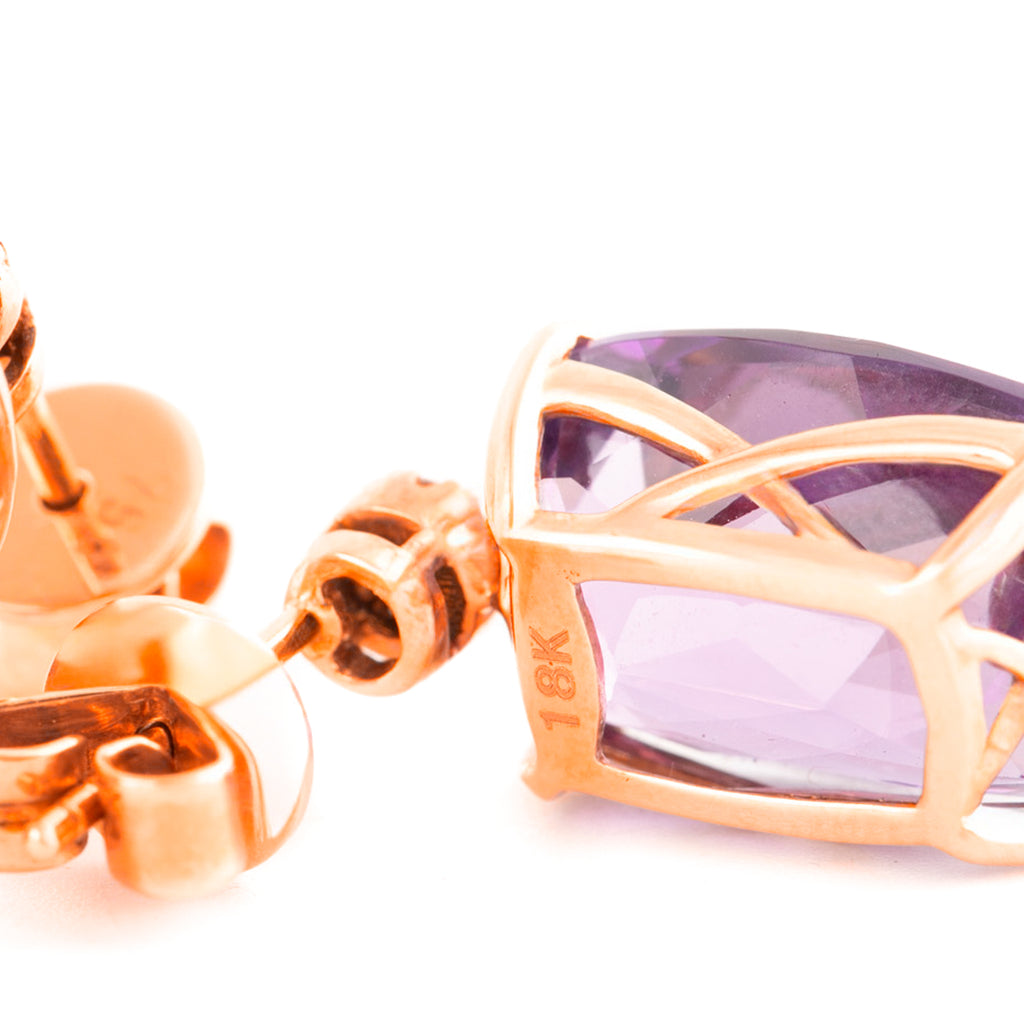 ARETES AMATISTAS CUADRADOS Y DIAMANTES