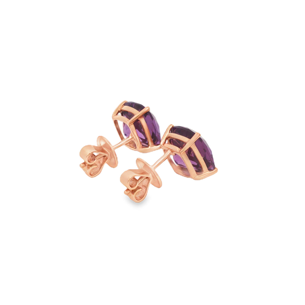 ARETES CON AMATISTAS Y DIAMANTES EN ONDA