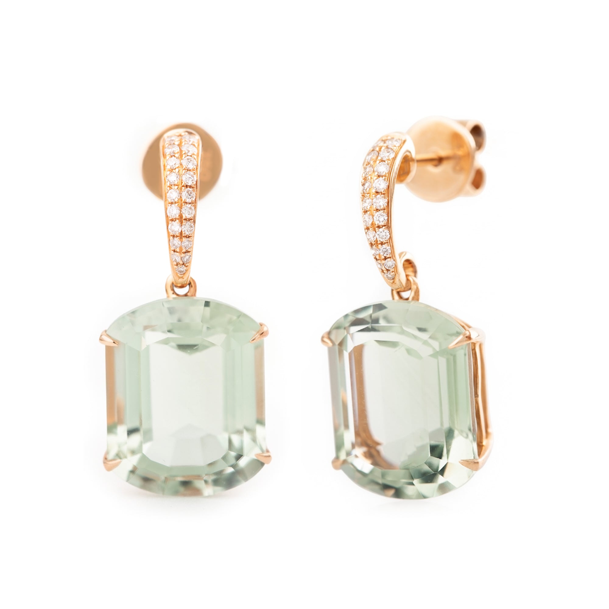 ARETES LARGOS AMATISTA Y DIAMANTES