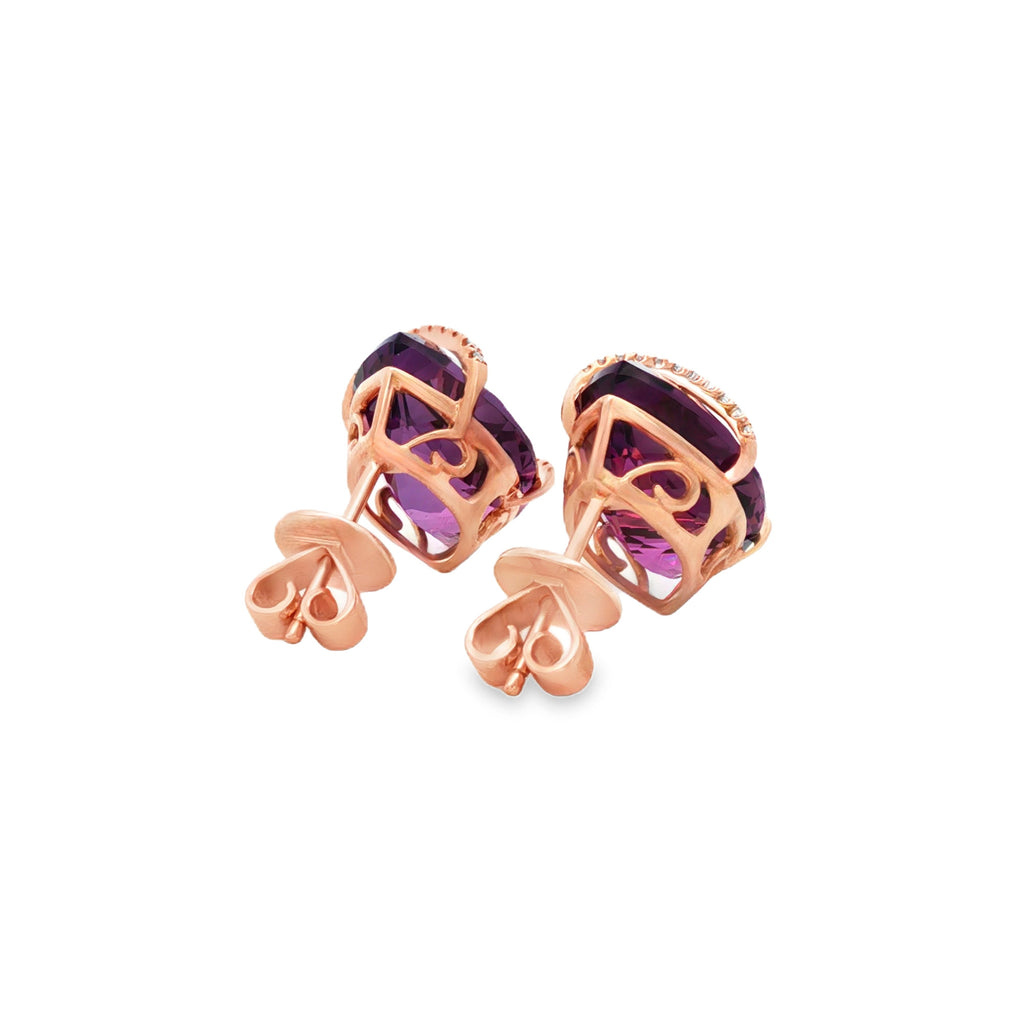 ARETES AMATISTA Y DIAMANTES