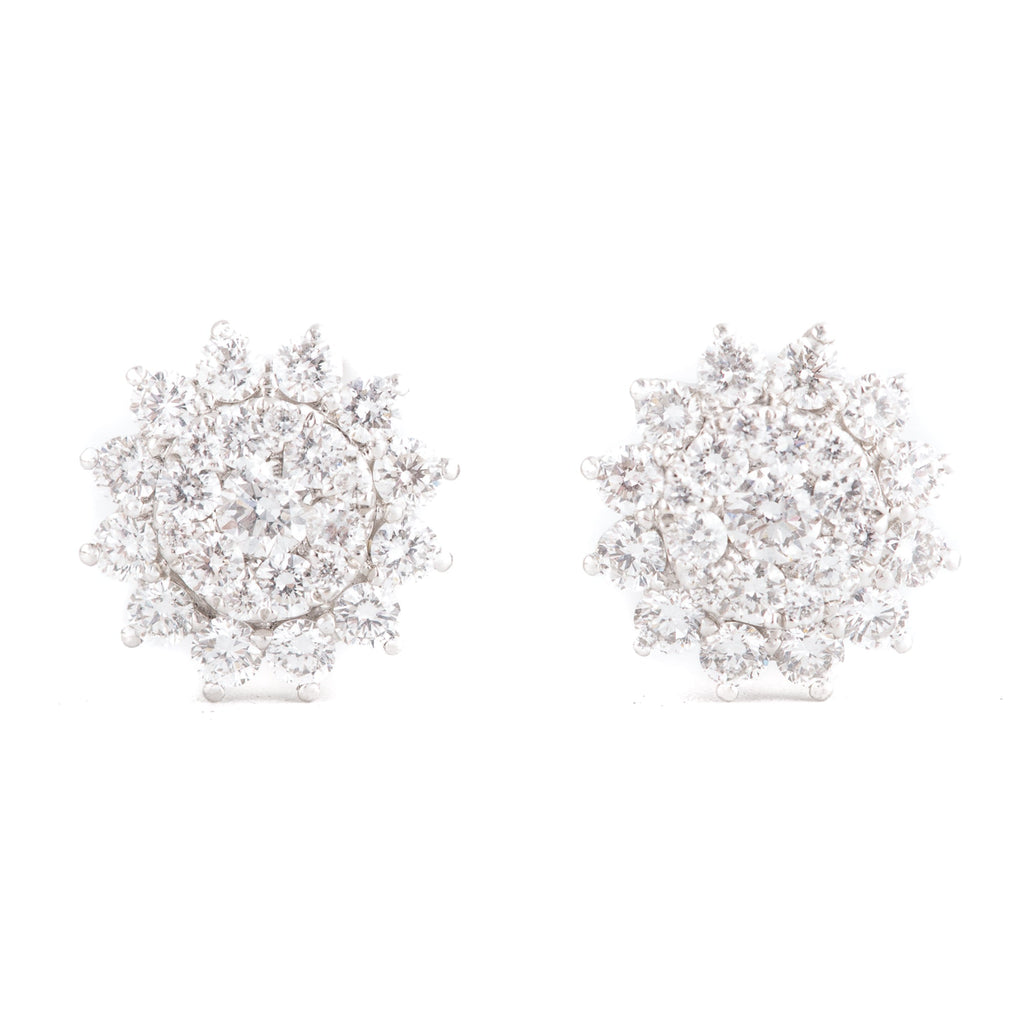 ARETES FLOR CON DIAMANTES