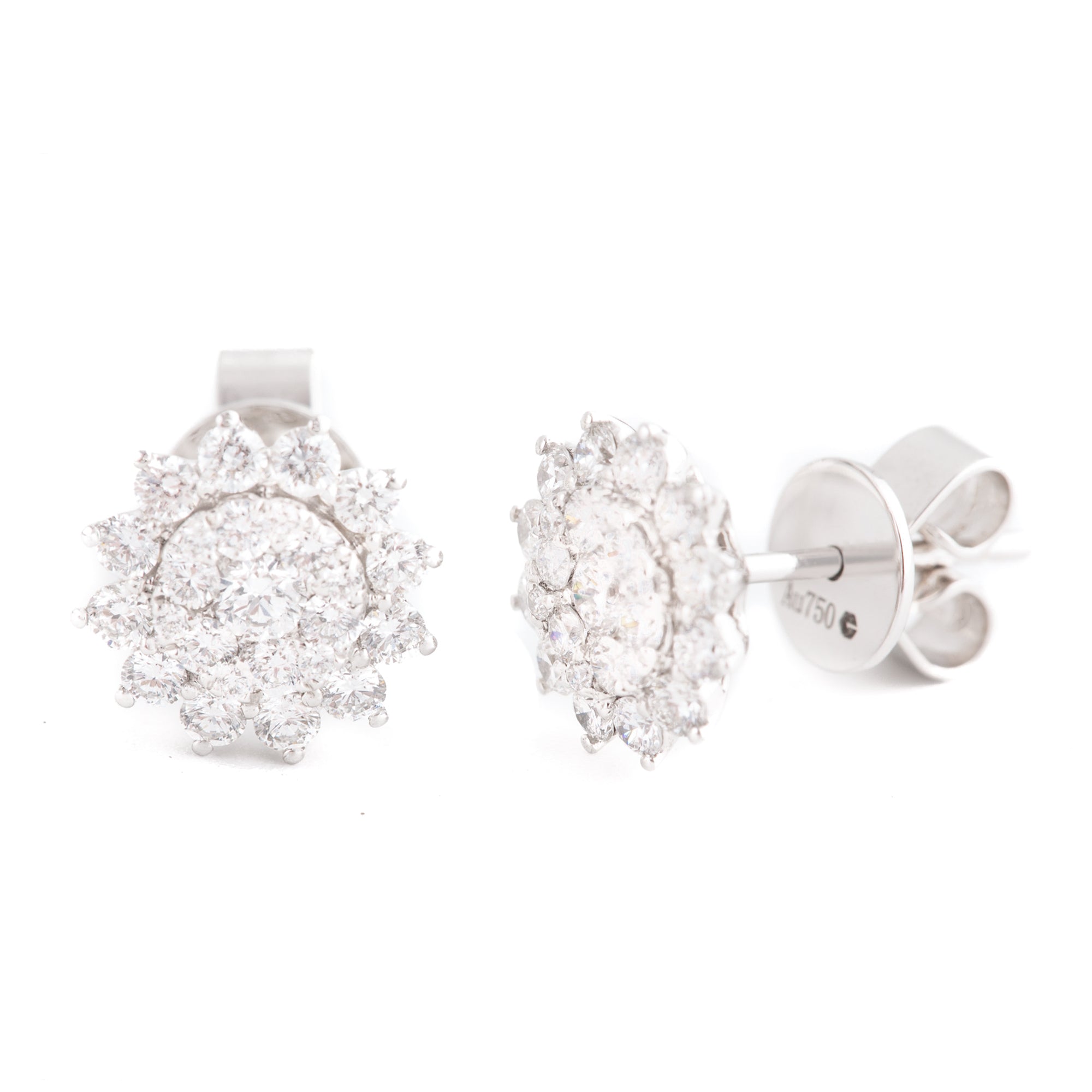 ARETES FLOR CON DIAMANTES
