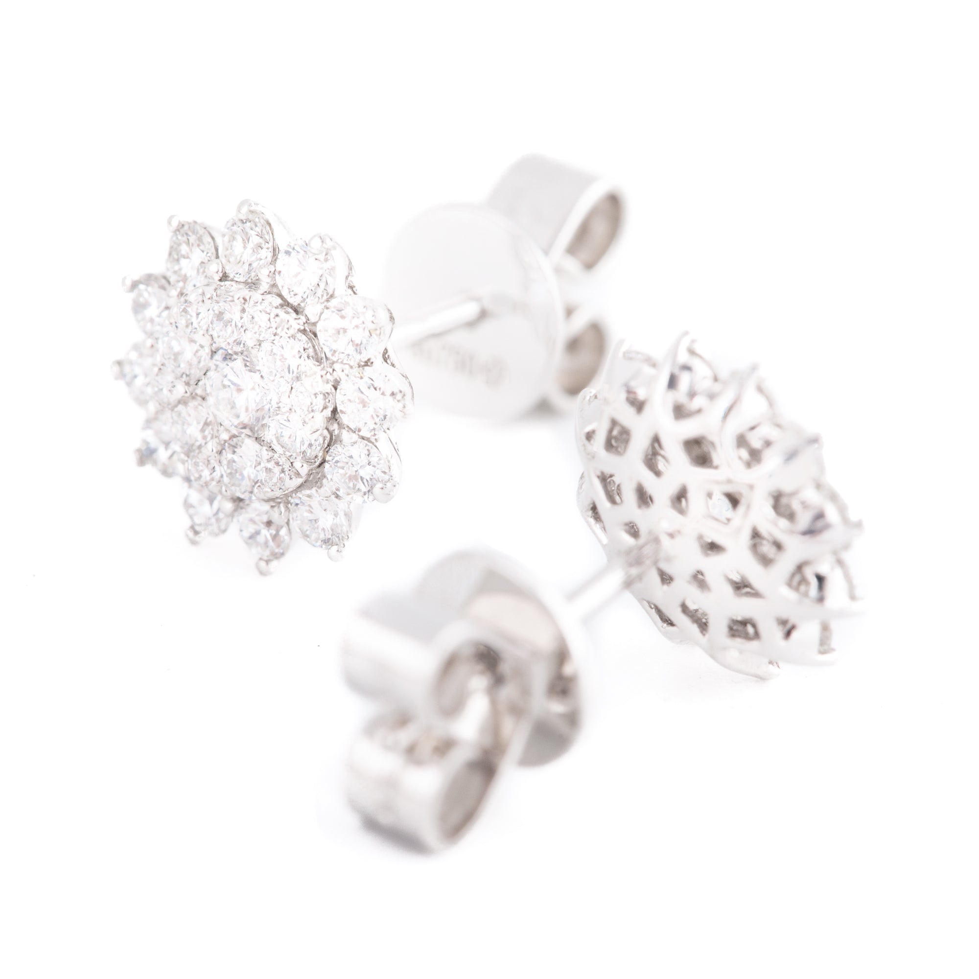 ARETES FLOR CON DIAMANTES