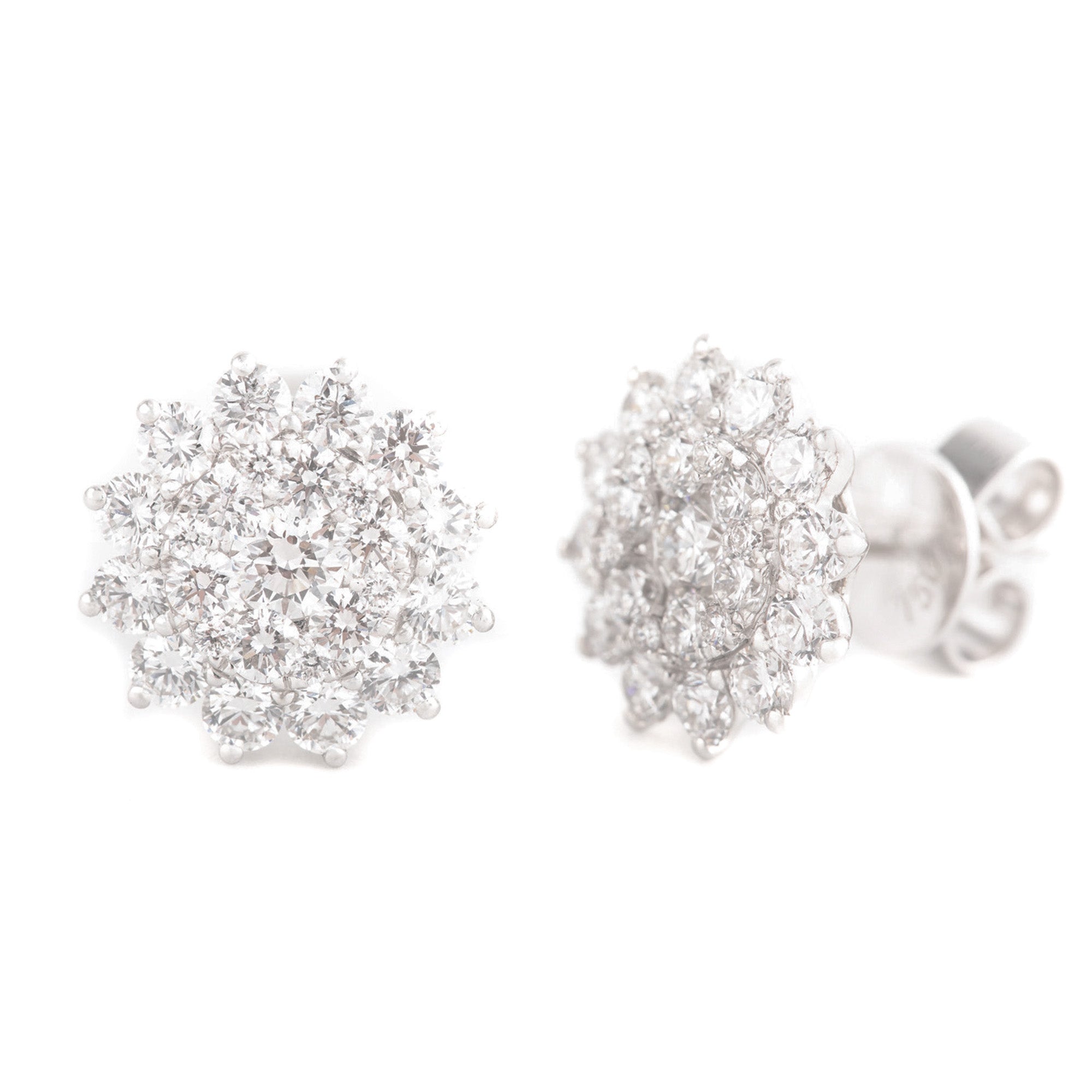 ARETES FLORES CON DIAMANTES