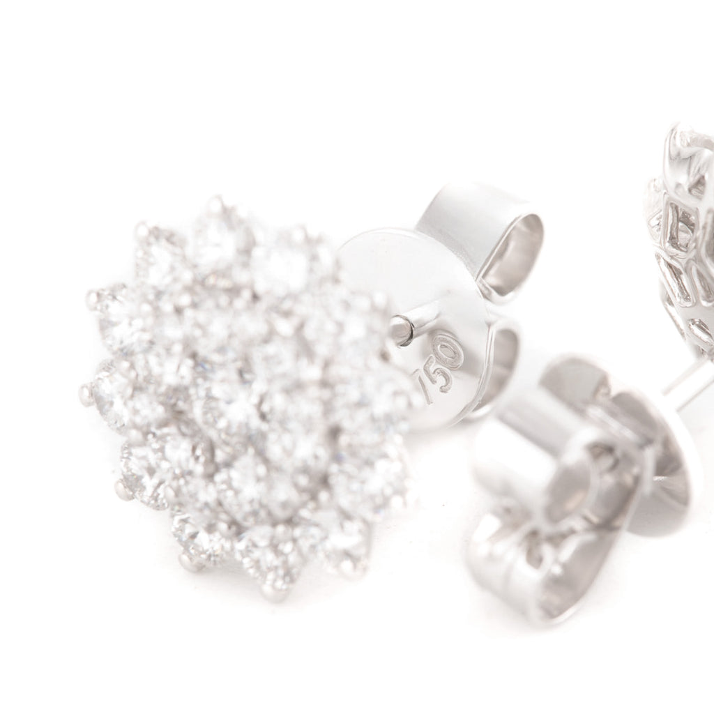 ARETES FLORES CON DIAMANTES