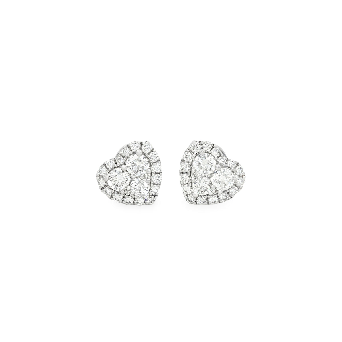 ARETES CORAZÓN CON DIAMANTES