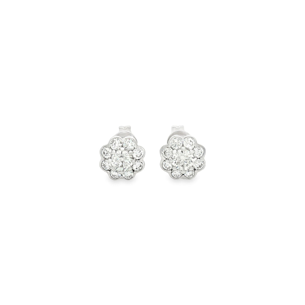 ARETES FLOR DE DIAMANTES