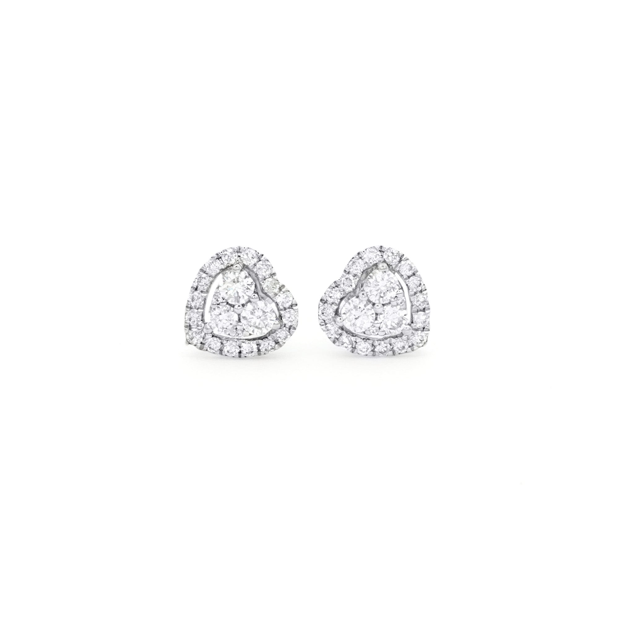 ARETES CORAZÓN CON DIAMANTES