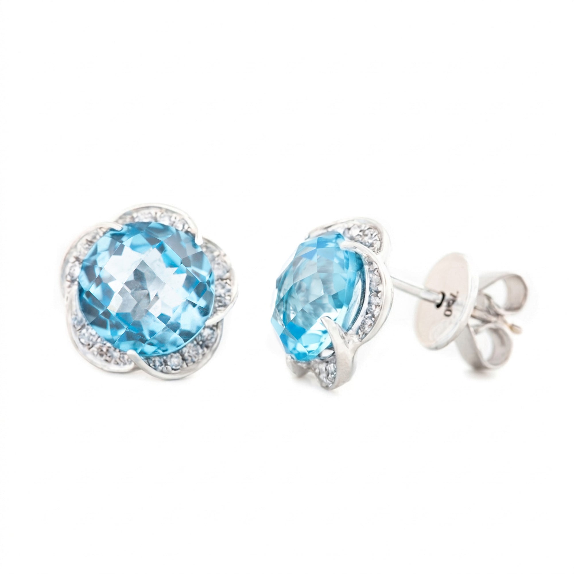 ARETES FLOR TOPACIO CON DIAMANTES
