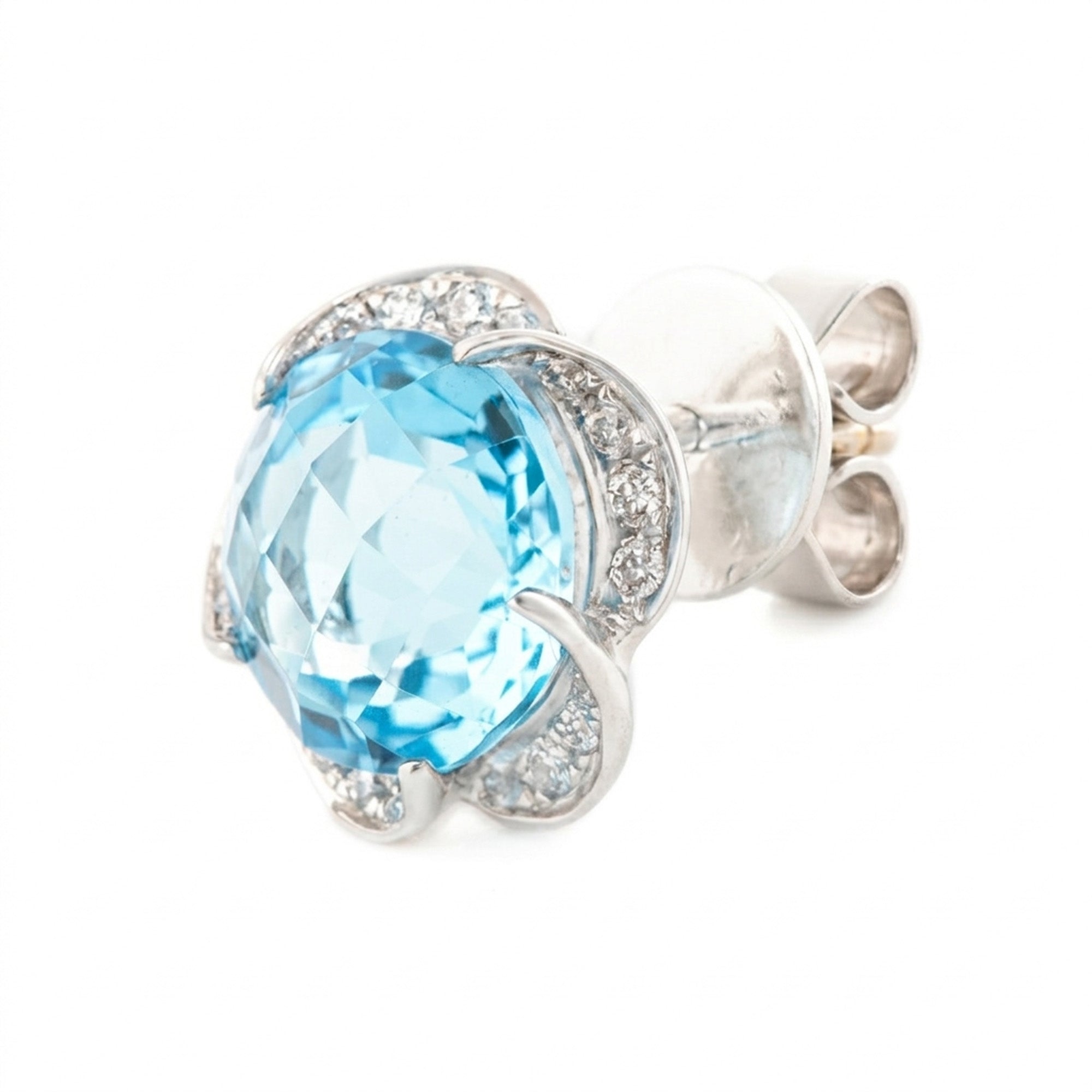 ARETES FLOR TOPACIO CON DIAMANTES