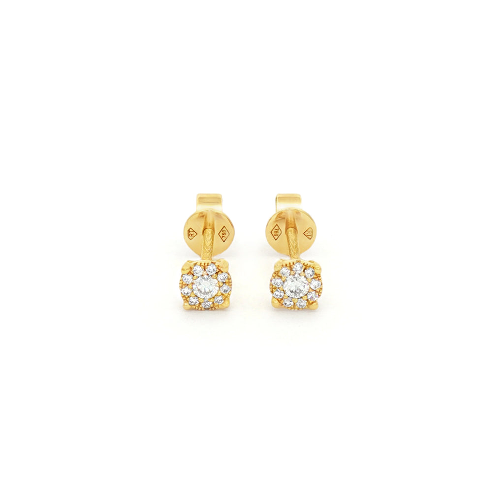 ARETES FLOR CON DIAMANTES
