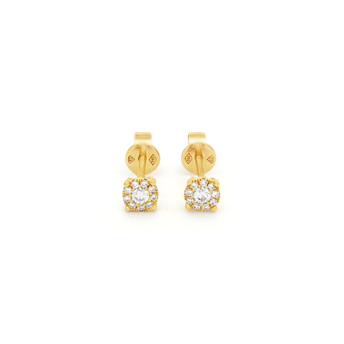 ARETES FLOR CON DIAMANTES