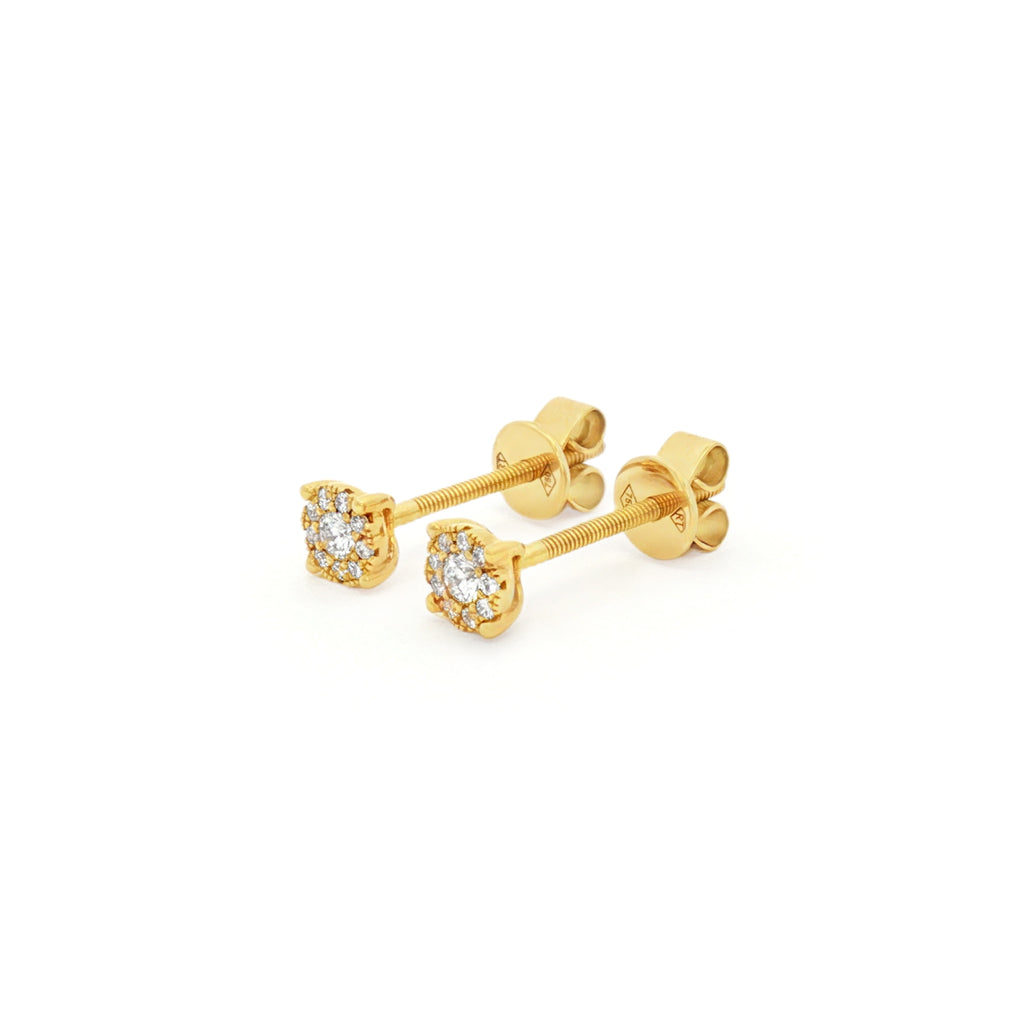 ARETES FLOR CON DIAMANTES