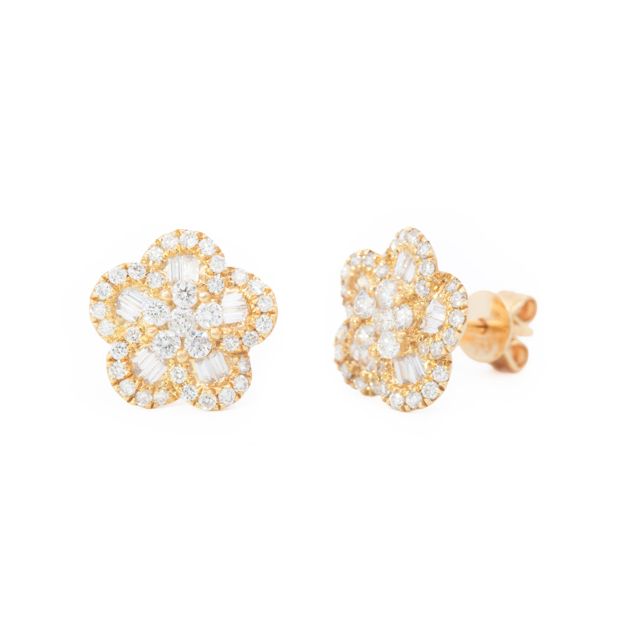 ARETES FLOR DIAMANTES