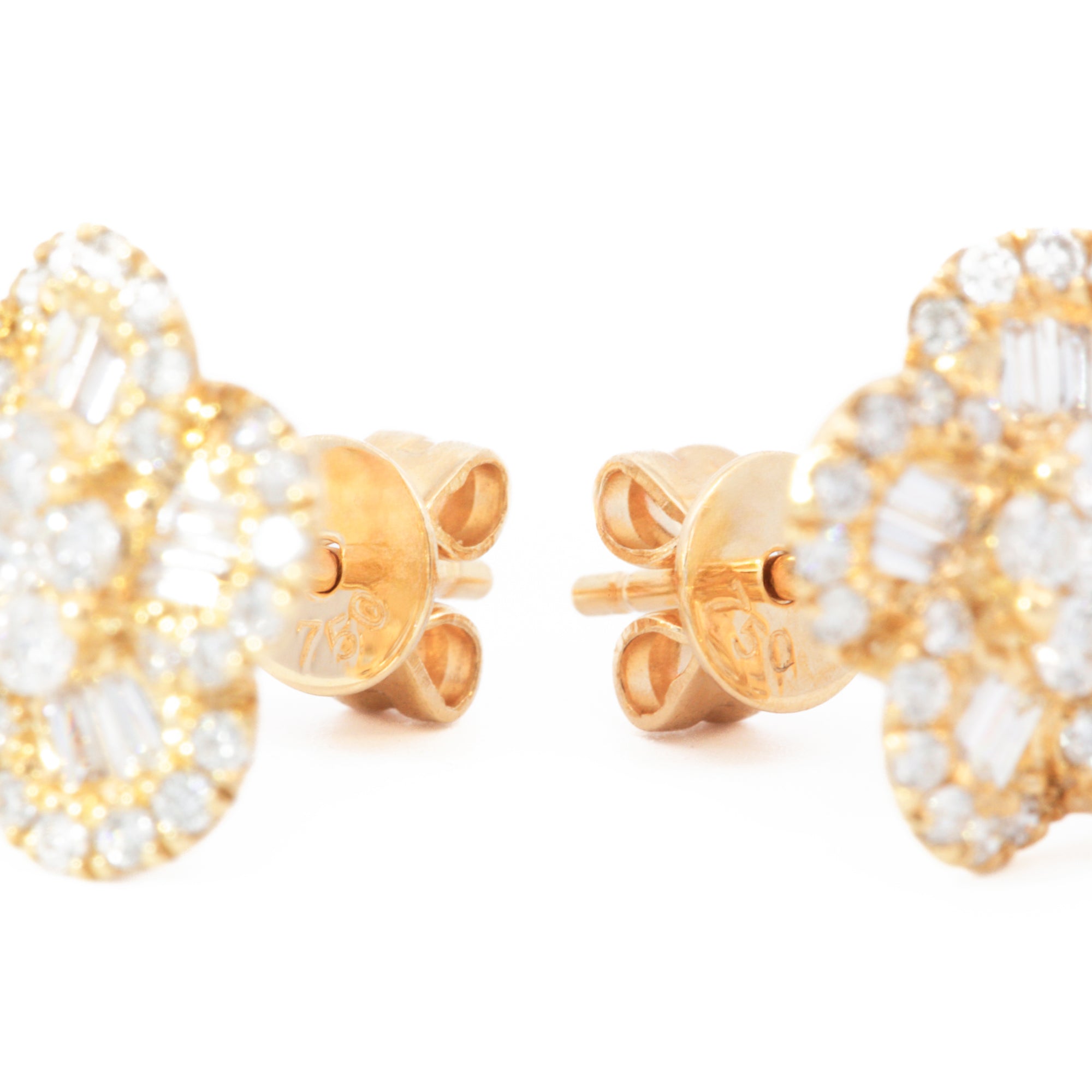 ARETES FLOR DIAMANTES