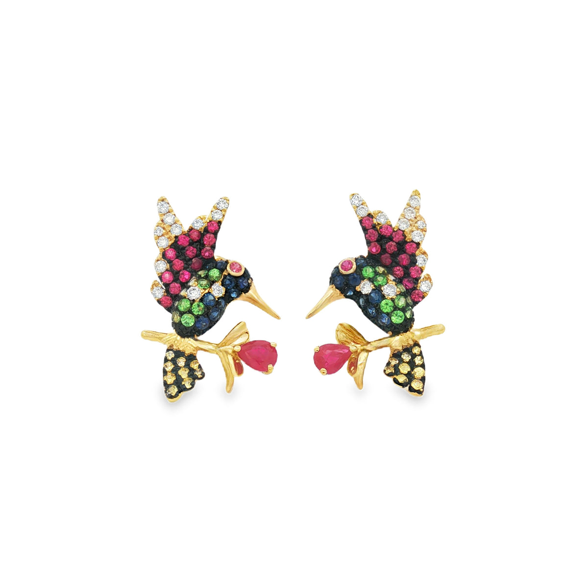 ARETES COLIBRÍ MULTICOLORES