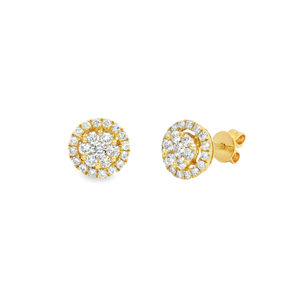 ARETES FLOR CON DIAMANTES
