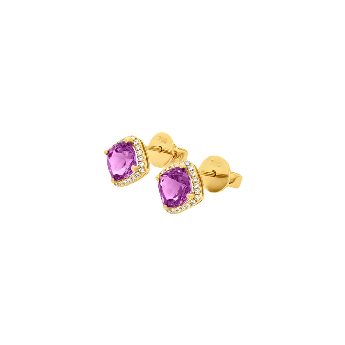 ARETES CON AMATISTAS Y DIAMANTES