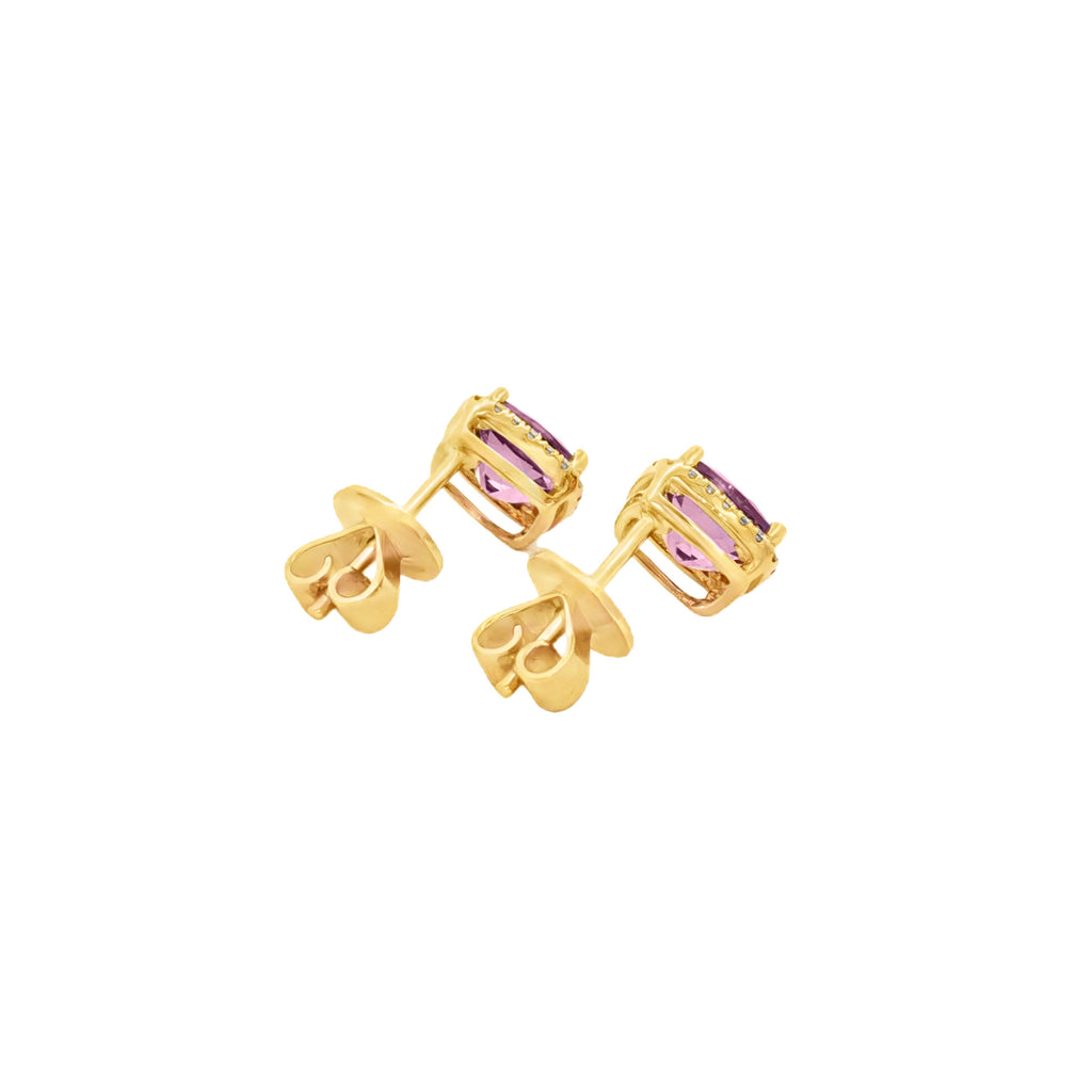 ARETES CON AMATISTAS Y DIAMANTES