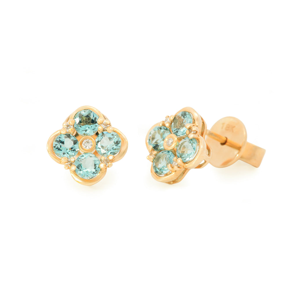 ARETES FLOR TOPACIO DIAMANTES