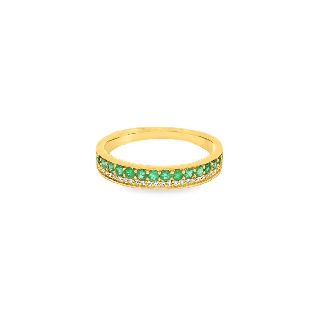 ARGOLLA CON ESMERALDAS Y DIAMANTES