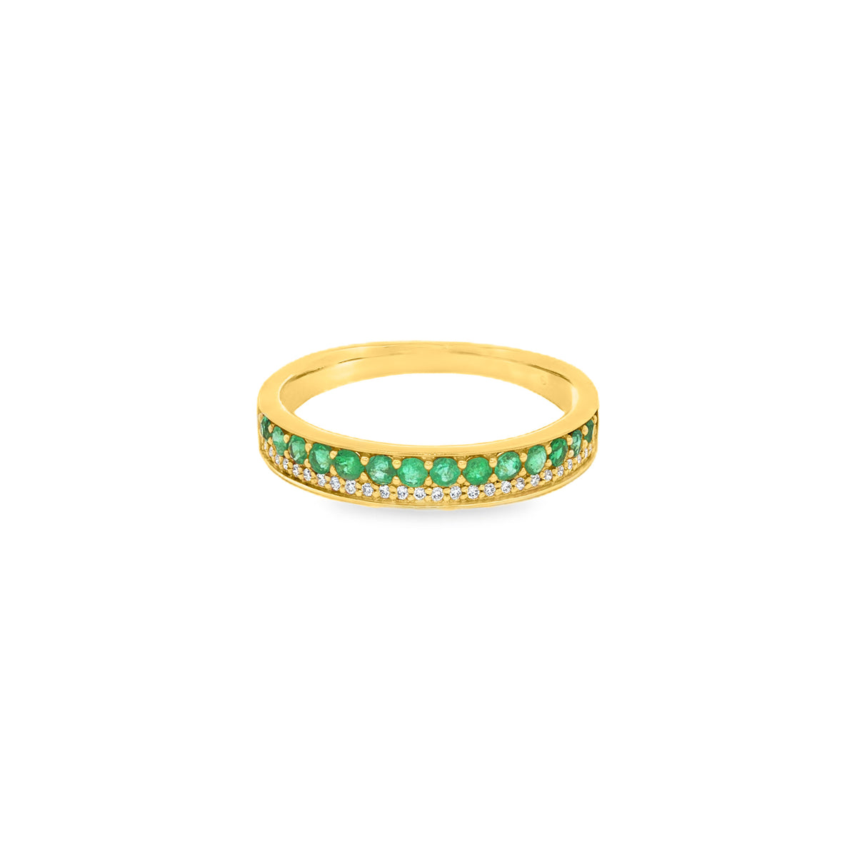 ARGOLLA CON ESMERALDAS Y DIAMANTES