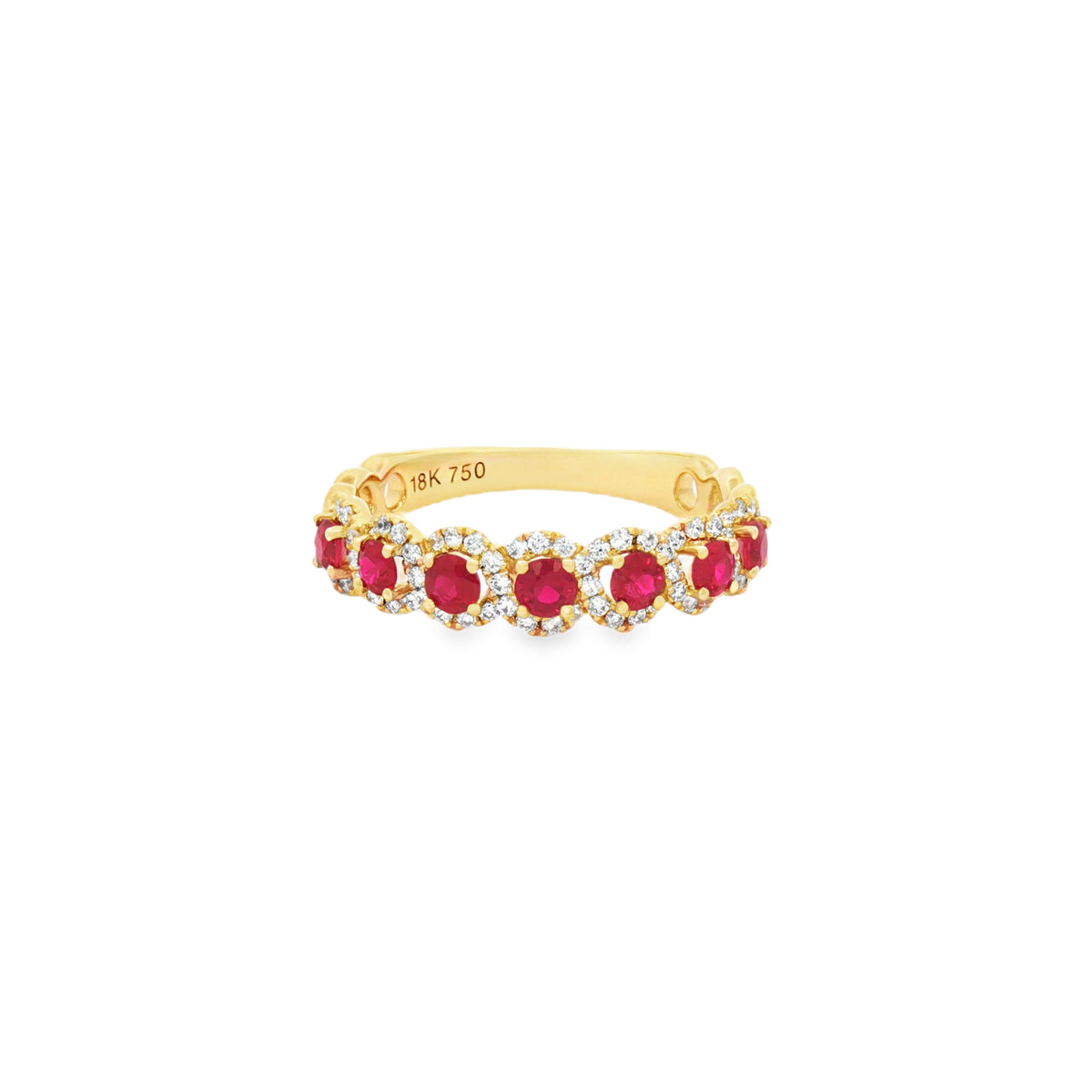 ANILLO TRENZA DE RUBÍES Y DIAMANTES