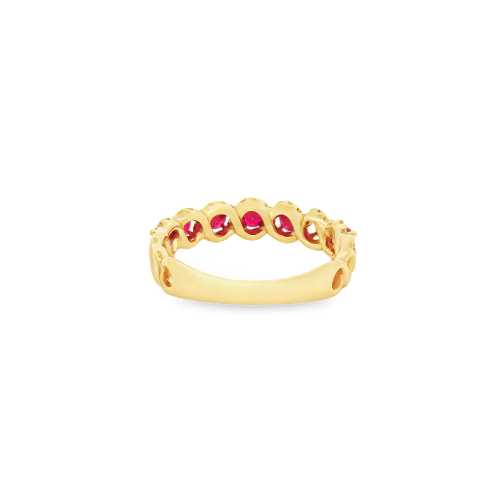 ANILLO TRENZA DE RUBÍES Y DIAMANTES