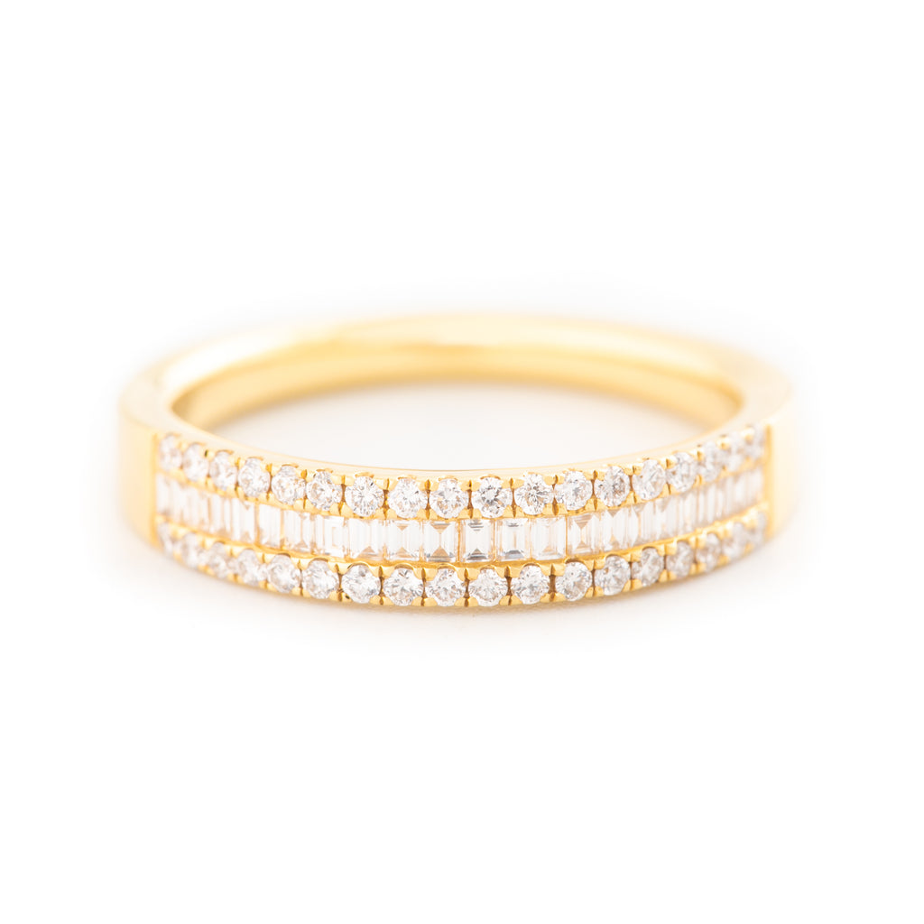 ARGOLLA CON DIAMANTES FILA BAGUETTE