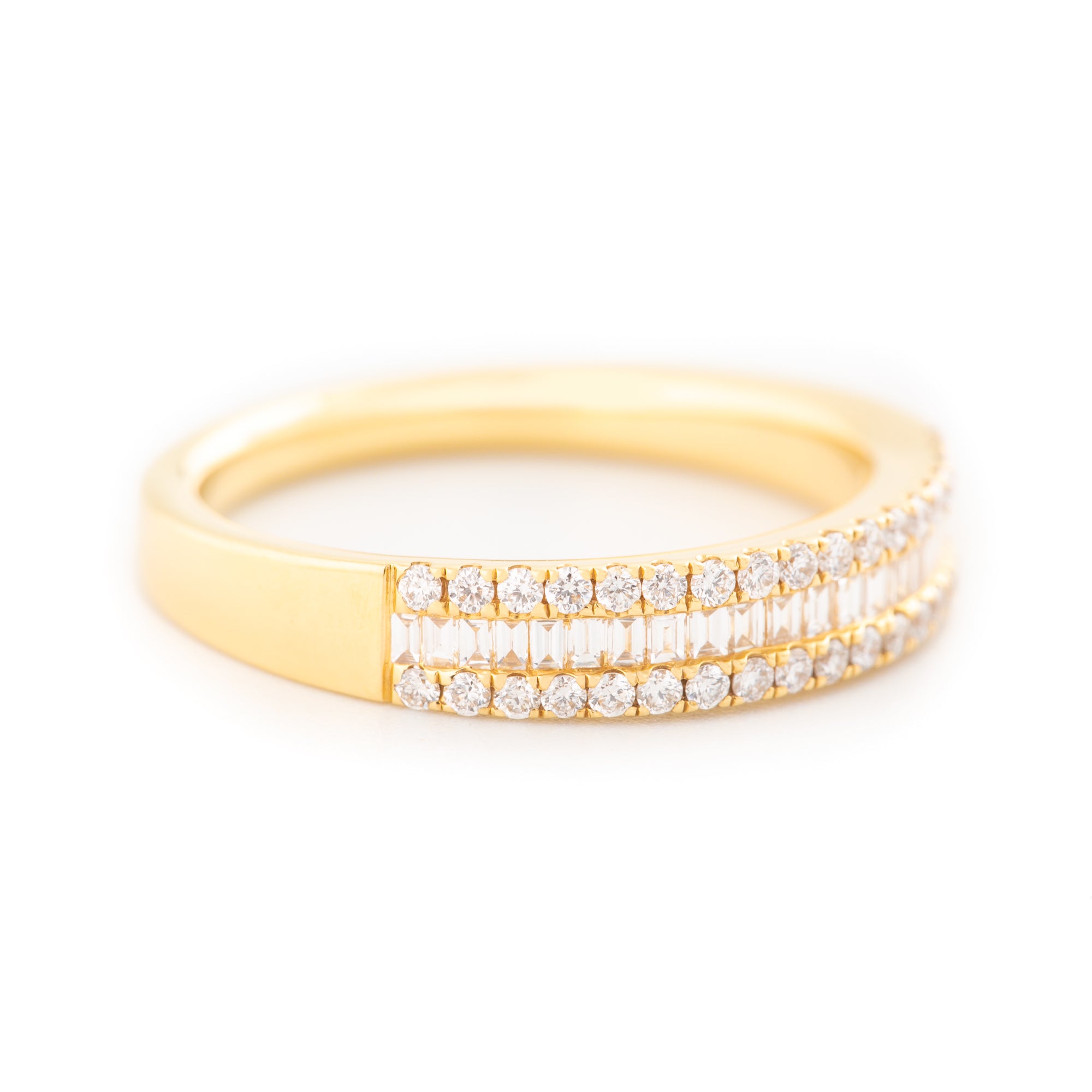 ARGOLLA CON DIAMANTES FILA BAGUETTE