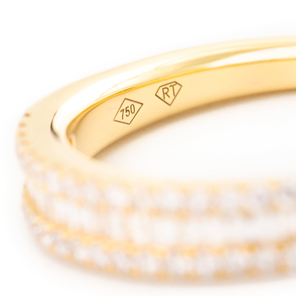 ARGOLLA CON DIAMANTES FILA BAGUETTE