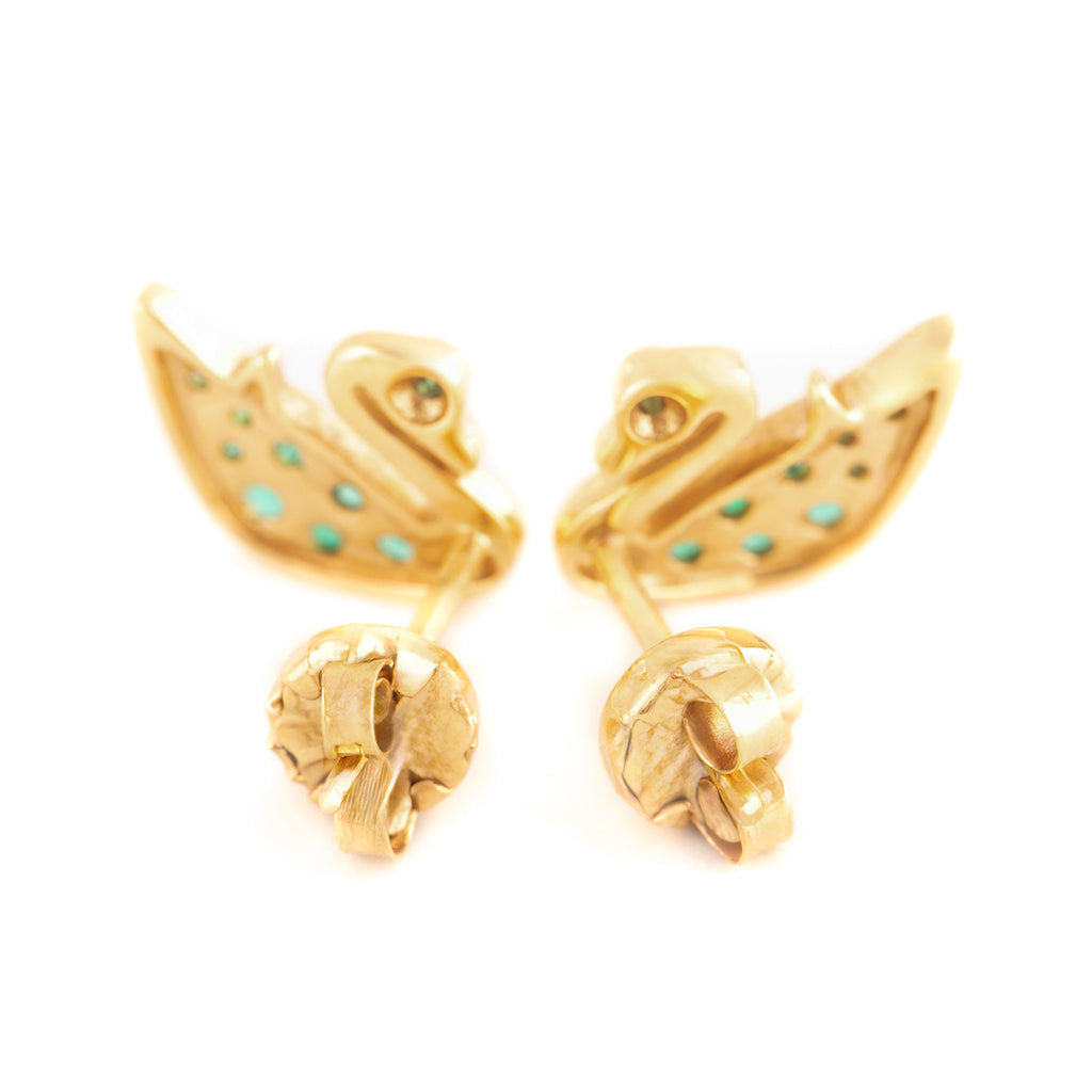 ARETES CISNE CON ESMERALDAS