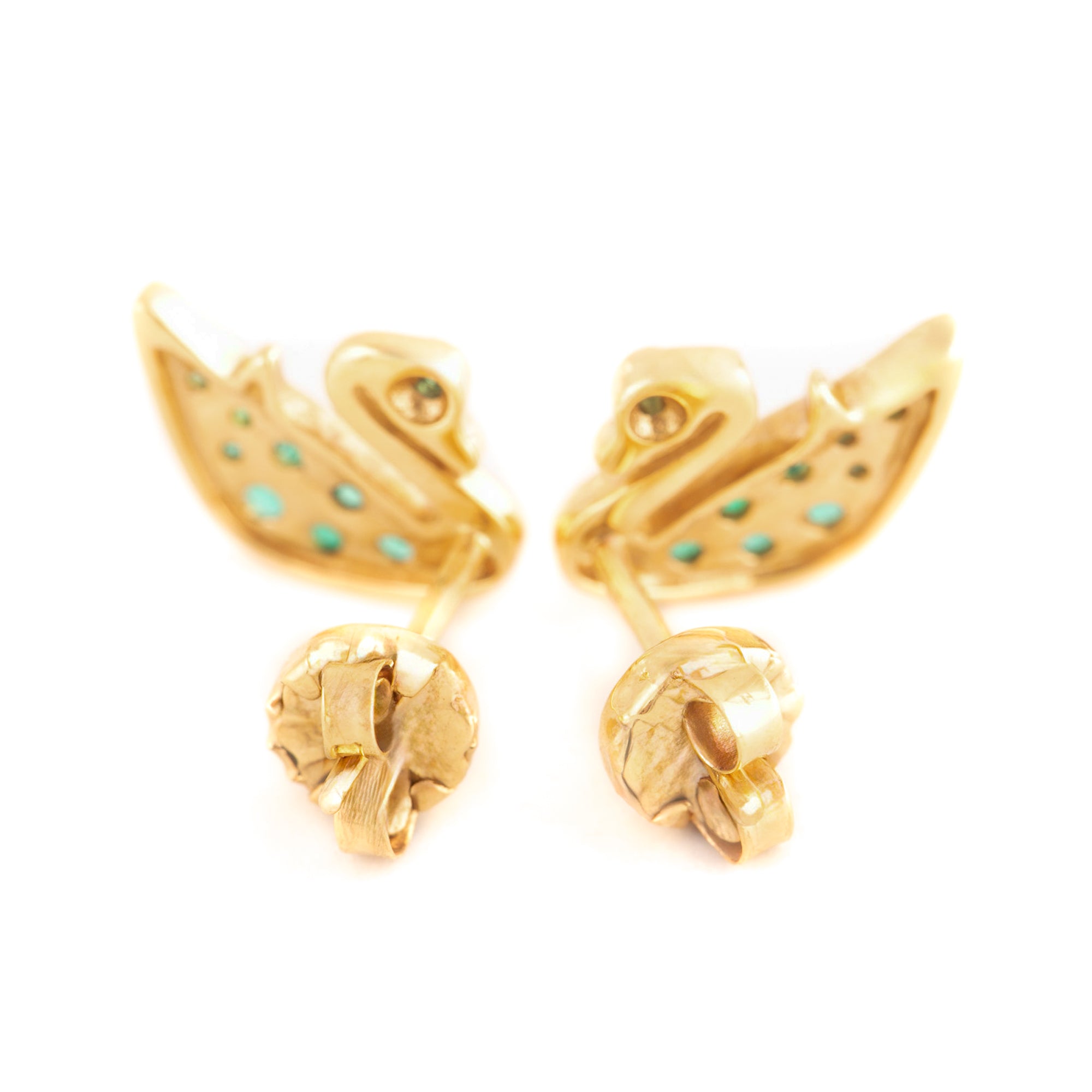 ARETES CISNE CON ESMERALDAS