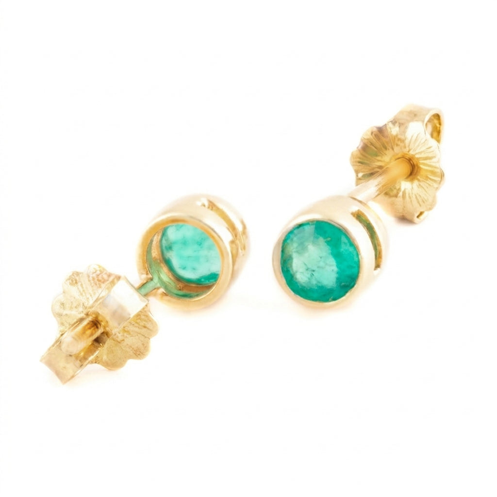 ARETES CANASTA REDONDA CON ESMERALDA