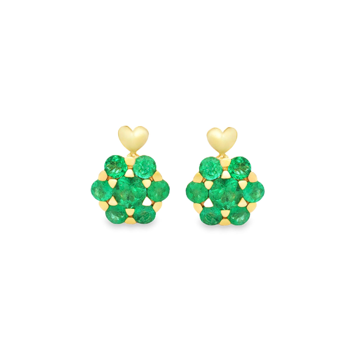 ARETES FLOR CON ESMERALDAS