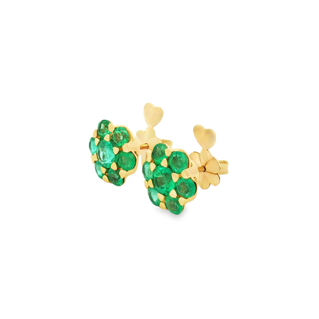 ARETES FLOR CON ESMERALDAS