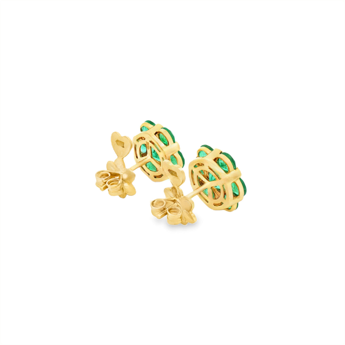 ARETES FLOR CON ESMERALDAS