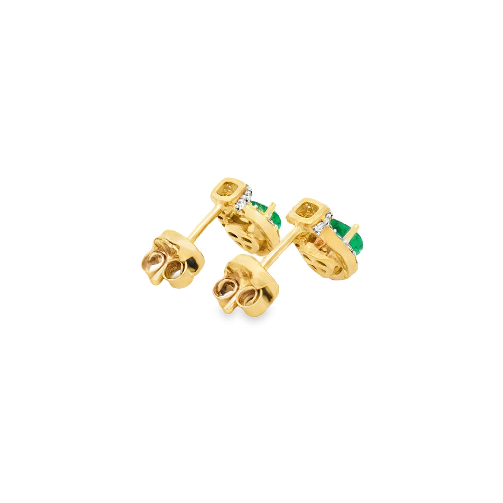 ARETES ESMERALDAS CORAZÓN Y DIAMANTES