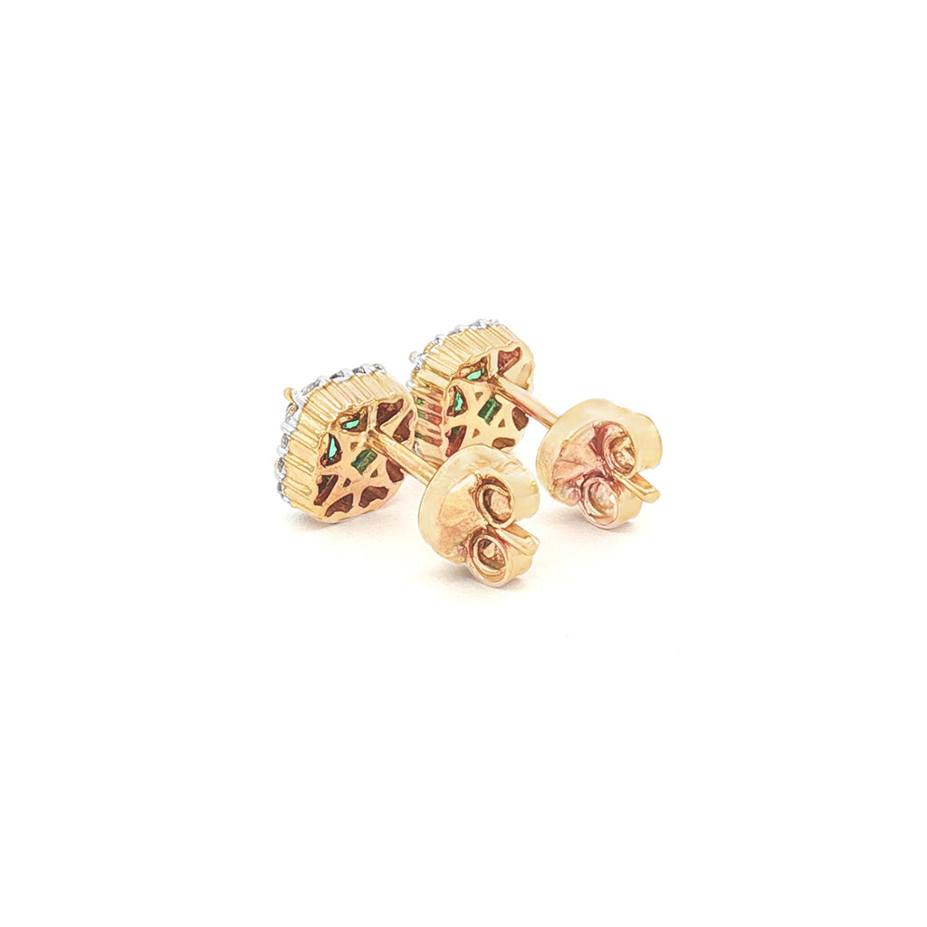 ARETES CON ESMERALDAS Y DIAMANTES
