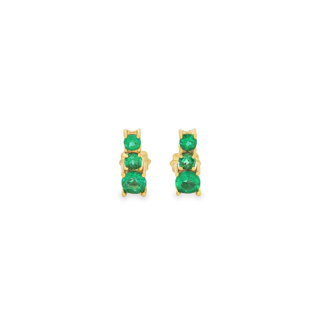 ARETES REDONDOS DE ESMERALDAS DEGRADÉ