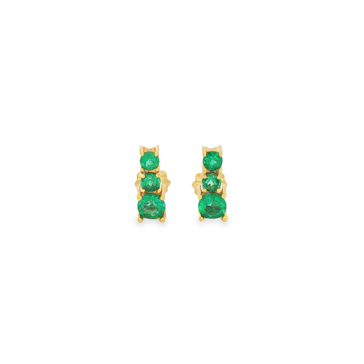ARETES REDONDOS DE ESMERALDAS DEGRADÉ