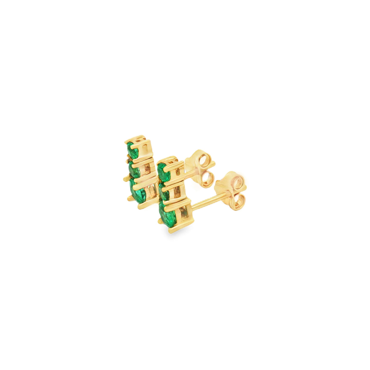 ARETES REDONDOS DE ESMERALDAS DEGRADÉ