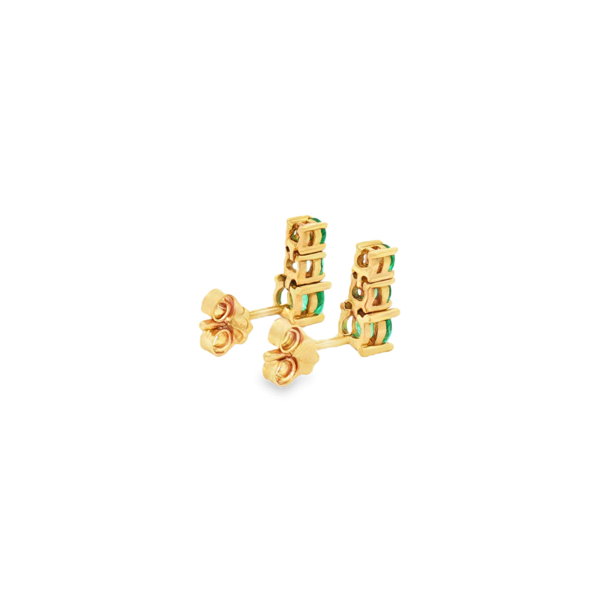 ARETES REDONDOS DE ESMERALDAS DEGRADÉ