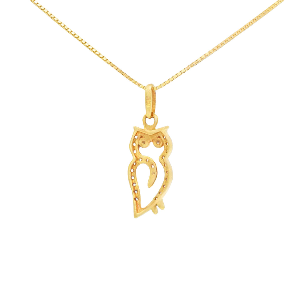 DIJE DE BÚHO CON ZIRCÓN