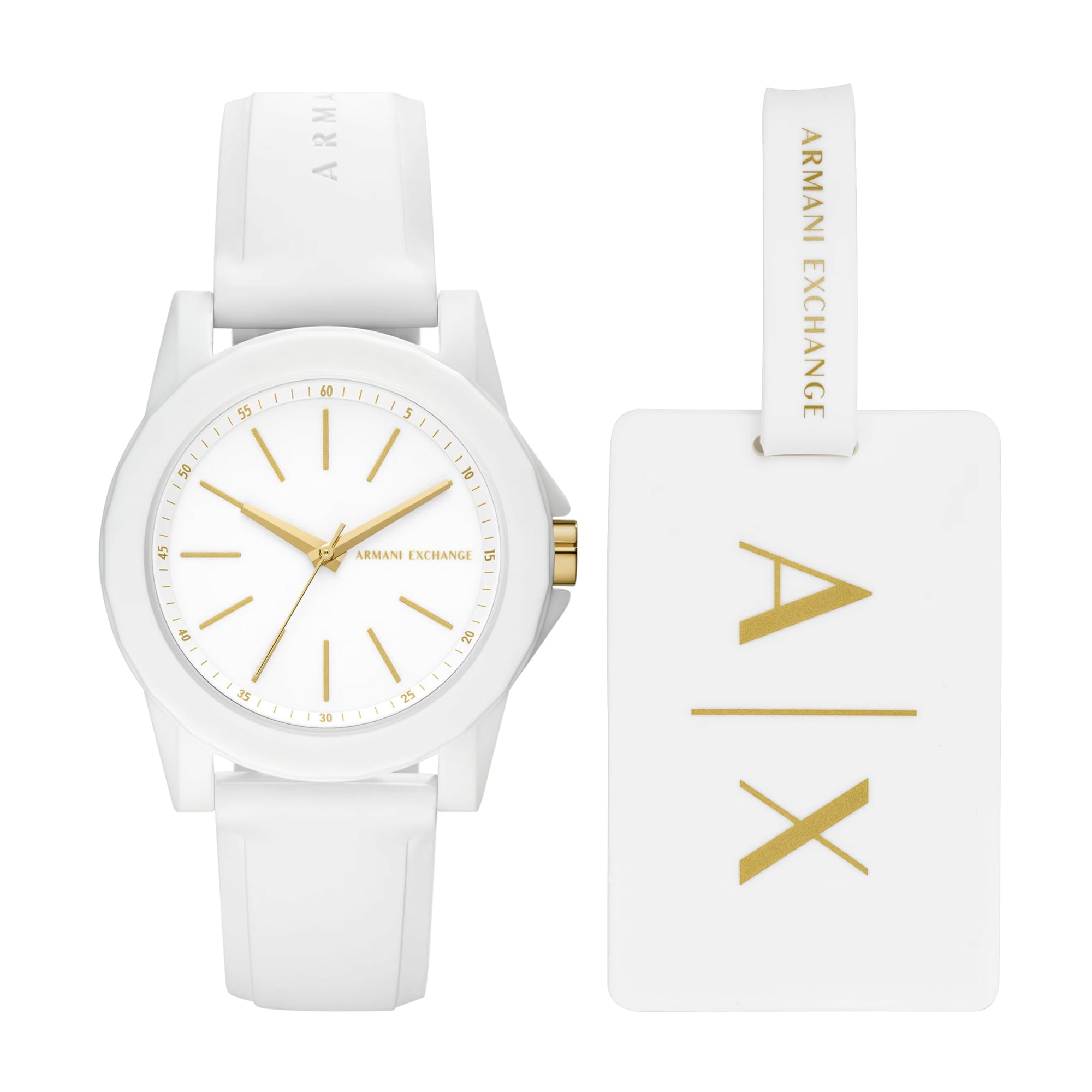 Reloj Armani Exchange Lady Banks + Portatarjetas Dama
